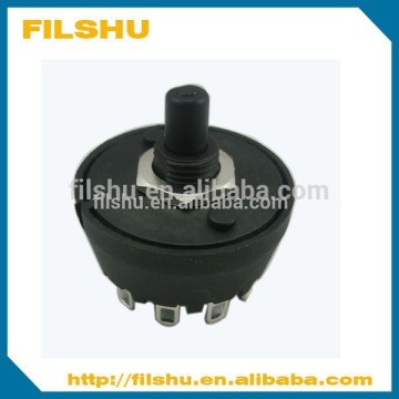 Round rotary switch for appliances, 2-10 positions selection