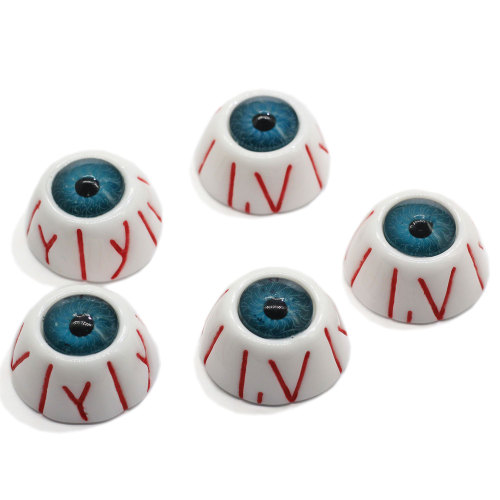 High Quality Flatback Half Round Resin Halloween Zombie Eyeball Charms Ornament Artificial Craft Eye DIY Art Decoration