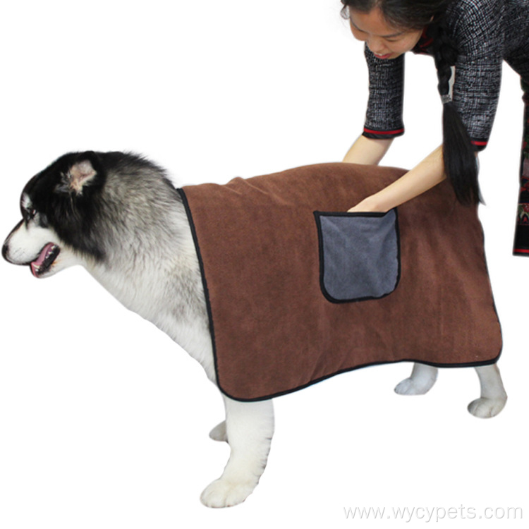 Pet Bath Towel Absorbent Microfiber Towel with Pockets