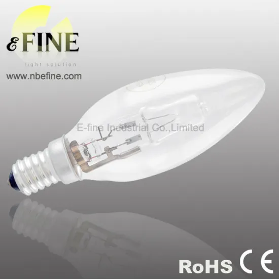 C35 halogen bulb E14 clear candle light 18W 28W 42W 2000h CE ROHS warm white