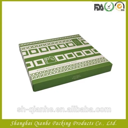 Green printed coated paper chocolate packaging box