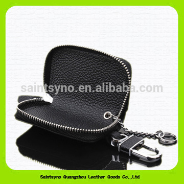 Genuine leather car key holder with zipper 14026