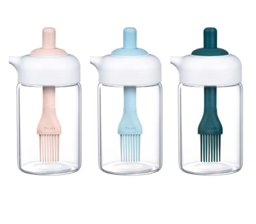 Oil Spray Bottle Dispenser with Brush for BBQ and Cooking
