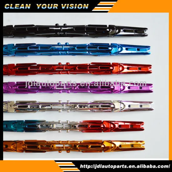 Chromed wiper blade with two PC rubber refills