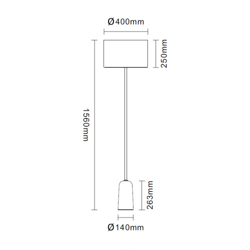 Candeeiros de pé elegantes em cone usando pedra natural de caverna