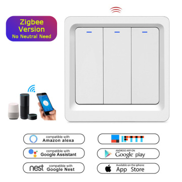 LEDEAST DS-112L-3 ZIGBEE स्मार्ट लाइट स्विच-वॉयस कंट्रोल वॉल स्विच