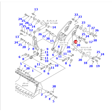Loader parts 427-70-11972 Pin For WA800-3E0