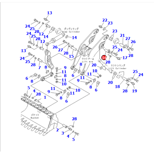 Loader parts 427-70-11972 Pin For WA800-3E0