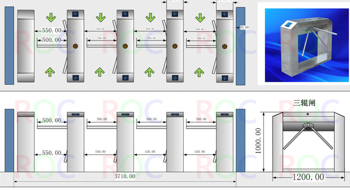 Supermarket Auto Turnstile Gates