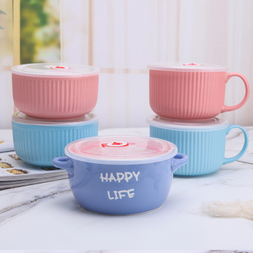 Ceramic Bowl with Lid for Salads and Noodles - Factory Wholesale