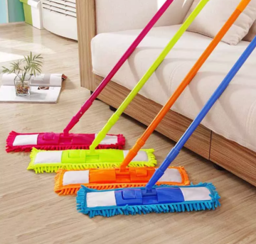 2024 New Chenille Wood Flooring Iron Plate Mop - Dry and Wet Dual-Use Retractable and Replaceable
