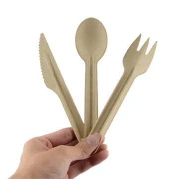 Biodegradable Bagasse Pulp Knife Fork Spoon Cutlery
