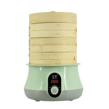 Bamboo Steam Cooker Electric Food Steamer with Timer and Auto Off Function