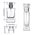 1oz Empty Glass Transparent Refillable Perfume Bottle Square