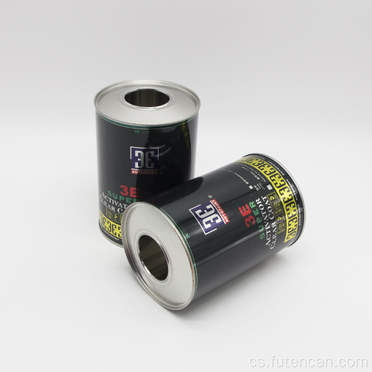 Zakázková kulatá prázdná plechovka od motorového oleje 1L