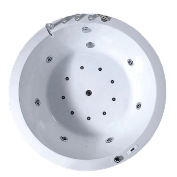 White Whirlpool Massage Acrylic Bathtub with Double Shower Massage