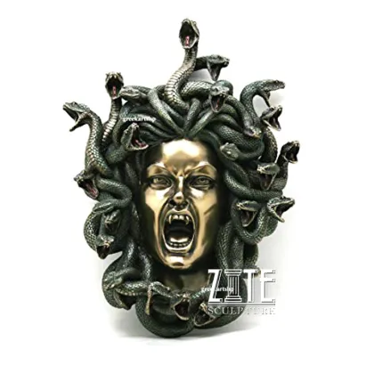Decoration brass hanging statue bronze medusa wall sculpture