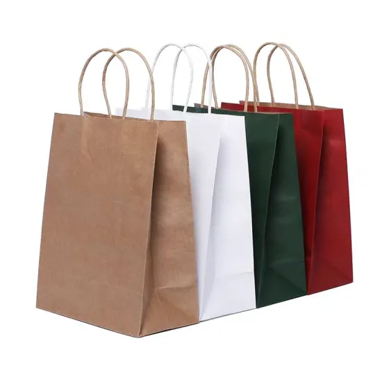 Sturdy Brown Paper Tote Bags for Shopping Needs