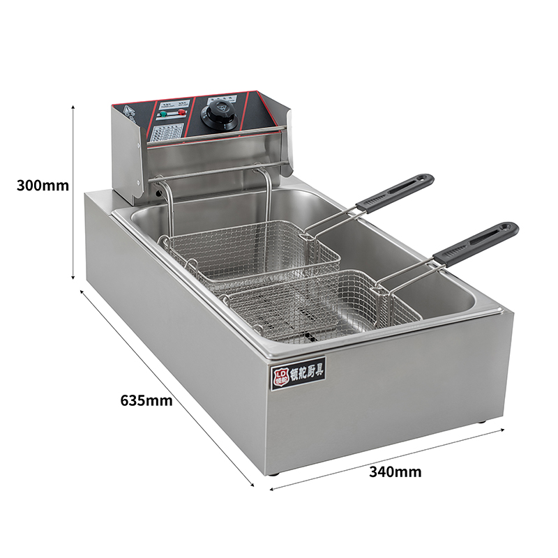 single cylinder electric fryer with 2 baskets