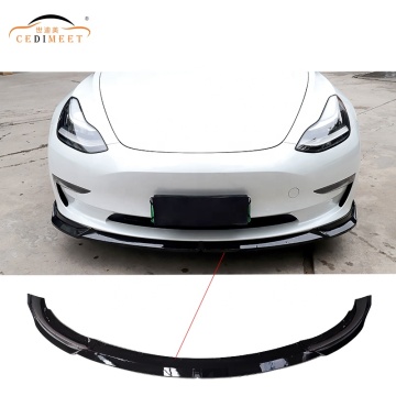 New Arrival Black PP Material Front Spoiler Diffuser for Tesla Model 3