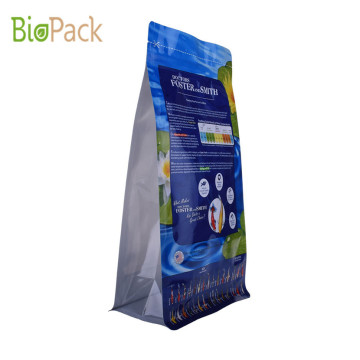 Square Bottom Gusset Pouch Pet Food Bag With Clear Window and Top Zipper