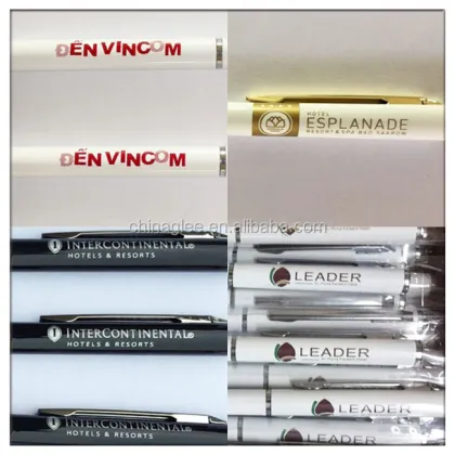 Hilton Marriott Hotel Promotional Gold Metal Slim Twist Ballpoint Pen