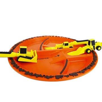 Schattige auto-set voor kinderwagenset: bulldozer, graafmachine en schop 3-delige bestek set