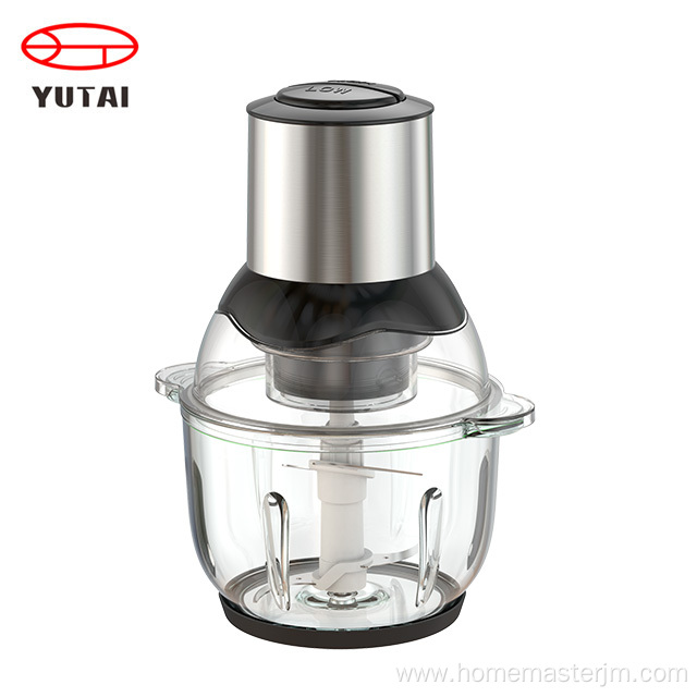 Mini food chopper with stainless steel bowl