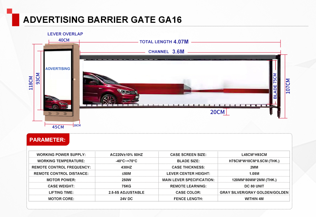 Barrier gates specifications