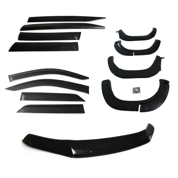 YCSUNZ Full Set Combo for Toyota Fortuner SUV 2015-2016 ABS Black Kits & Exterior Accessories