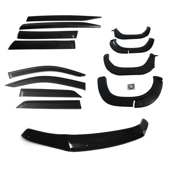 YCSUNZ Full Set Combo for Toyota Fortuner SUV 2015-2016 ABS Black Kits & Exterior Accessories