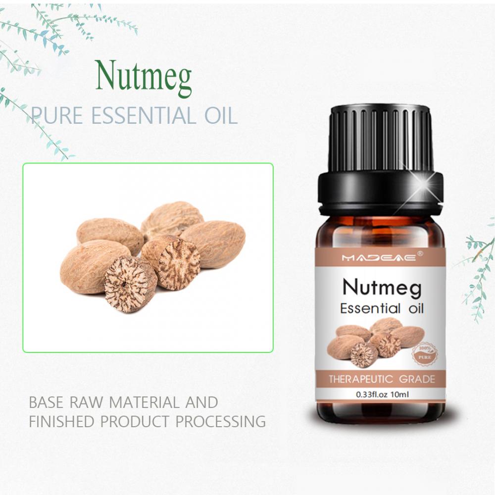 Safi asili 10ml nutmeg muhimu mafuta ya dondoo mafuta ya nutmeg