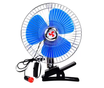 8-inch Semi-Enclosed Moving Head Truck Fan with Cigarette Lighter Interface and Clip