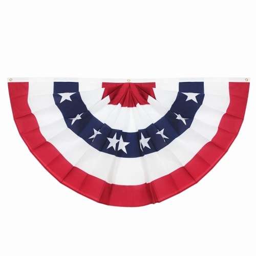 Customized USA Half Banner Decoration Pleated Fan Flag