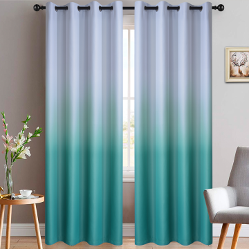 Teal Gradient Blackout Curtains