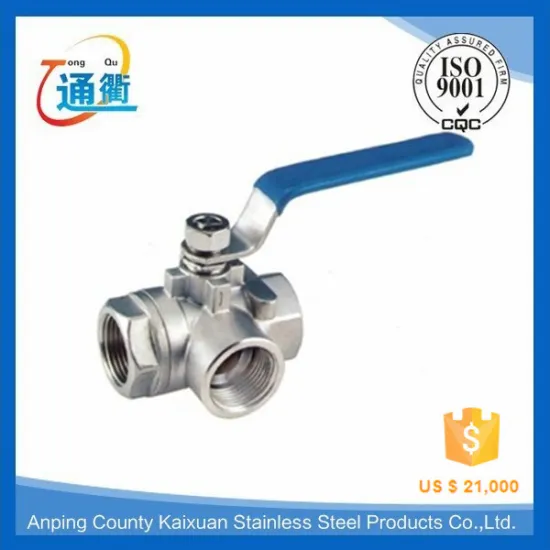 made in china casting 304 and 316 material 3 way ball valve stainless