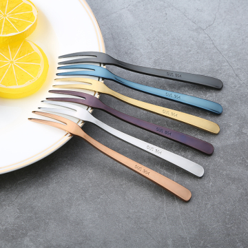 Coloured Stainless steel  mini cake fruit fork
