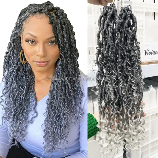 Vivian Hair: River Goddess Locs Crochet Wavy with Curly Ends - Pre-Looped Synthetic Braiding Faux Locs