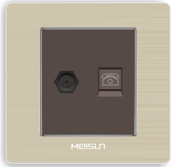 Electric satellite outlet and Tel socket