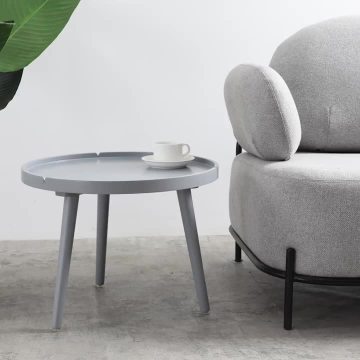 Simple White Small Round Table for Apartment - Mini Side and Corner Dining & Coffee Table