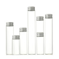 Glass storage vial bottle with aluminium screw cap