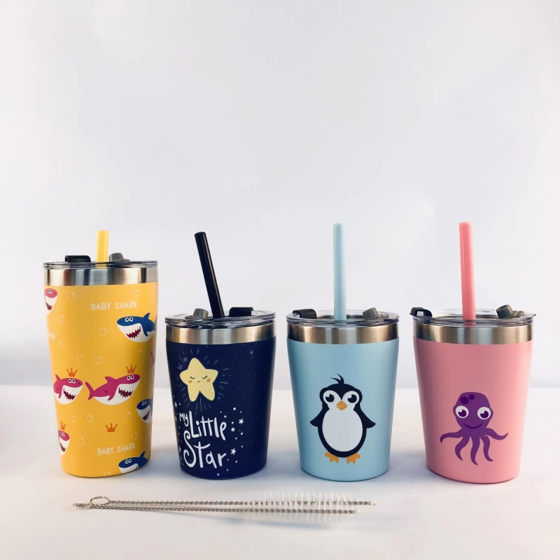 Insulated Stainless Steel Kids Tumbler with Straw