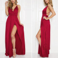 Women's Sexy Satin Deep V Neck Dress