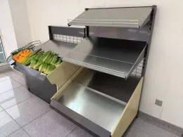 Multi-Tier Stainless Steel Vegetable Produce Display Rack