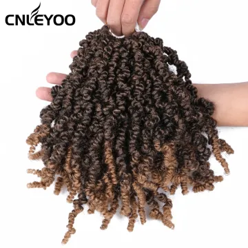 10 Inch Spring Senegalese Twist Crochet Hair For Women Mixed Light Brown Pre-twisted Spring Crochet Braids For Beauty