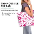 Bolso de lona de conciencia de cáncer de mama rosa cinta