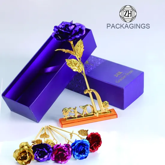 Gold flower packaging box for valentine's day