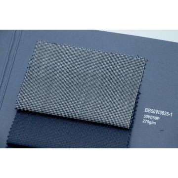 Grey Micro Pattern 50% Wool Fabric