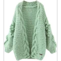 Green Ladies Knit Cardigan informal