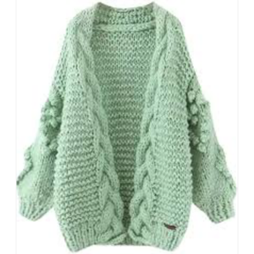 Green dames tricot cardigan décontracté